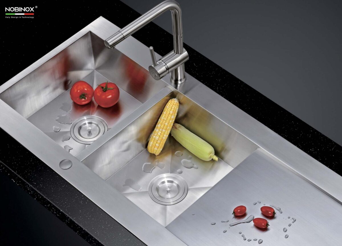 Chậu rửa bát inox NOBINOX LIKEN NL749 2 hố - Ảnh 5