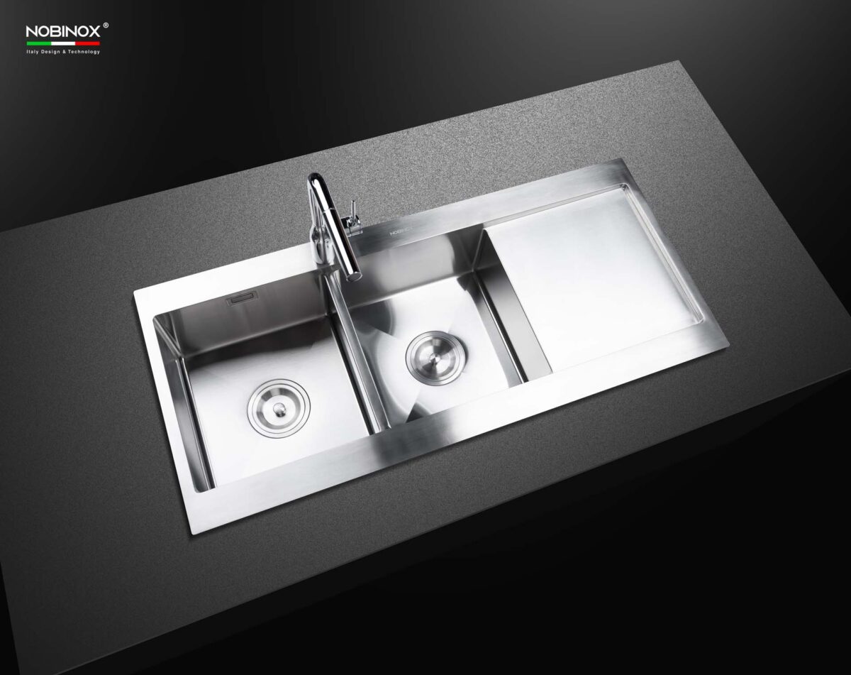 Chậu rửa bát inox NOBINOX LIKEN NL749 2 hố - Ảnh 8