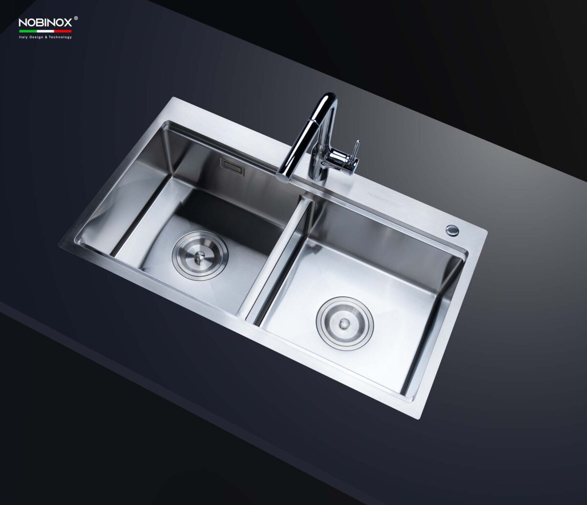 Chậu rửa bát inox NOBINOX LIKEN NL785 2 hố - Ảnh 6