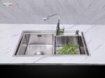 Chậu rửa bát inox NOBINOX LIKEN NL786 2 hố - Ảnh 5