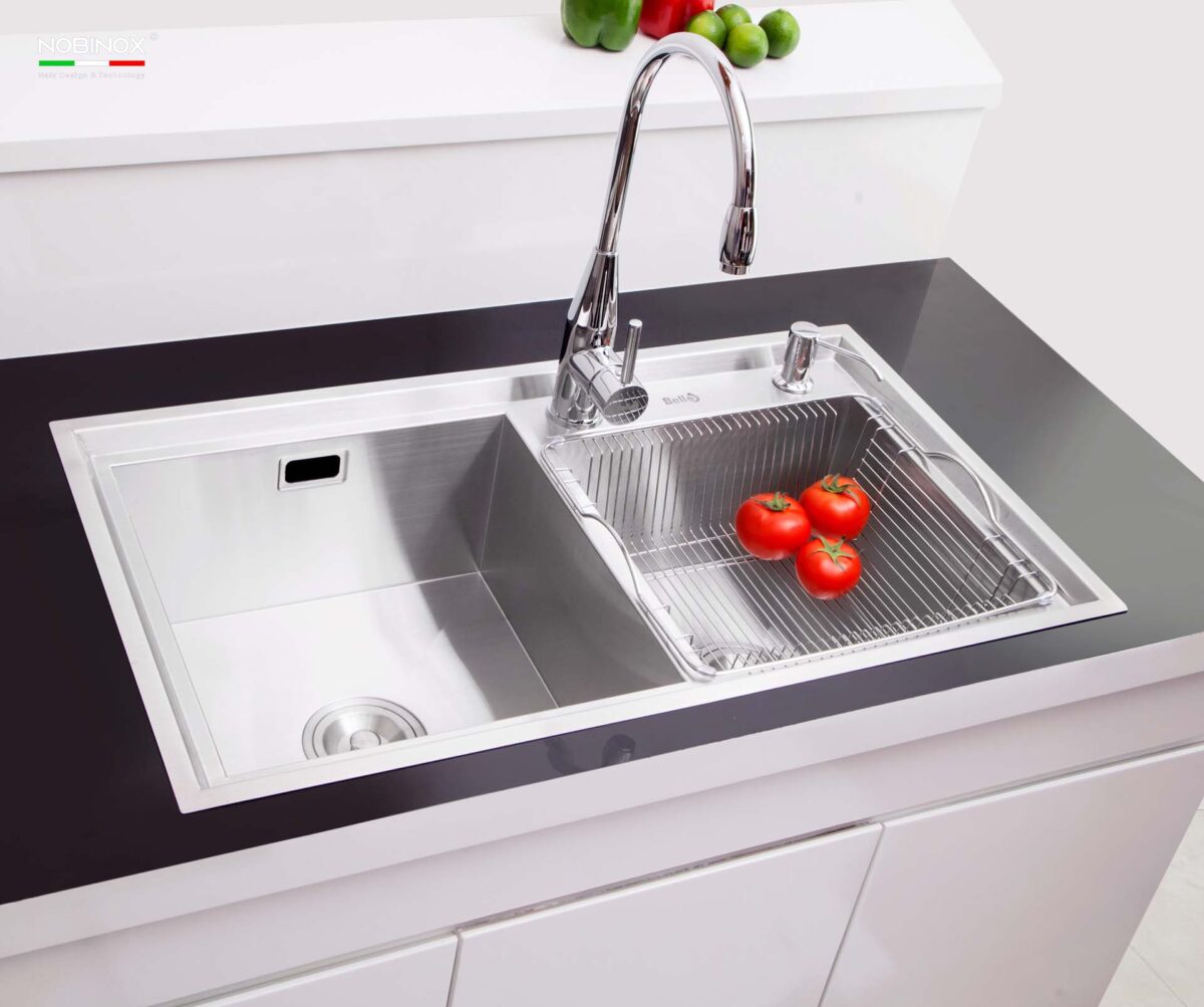 Chậu rửa bát inox NOBINOX LIKEN NL786 2 hố - Ảnh 8