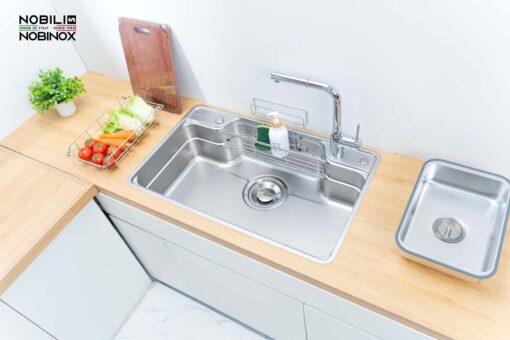 hinh anh thuc te Chau rua bat inox NOBINOX LIKEN NL792D 1