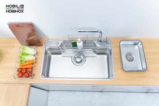 hinh anh thuc te Chau rua bat inox NOBINOX LIKEN NL792D 3