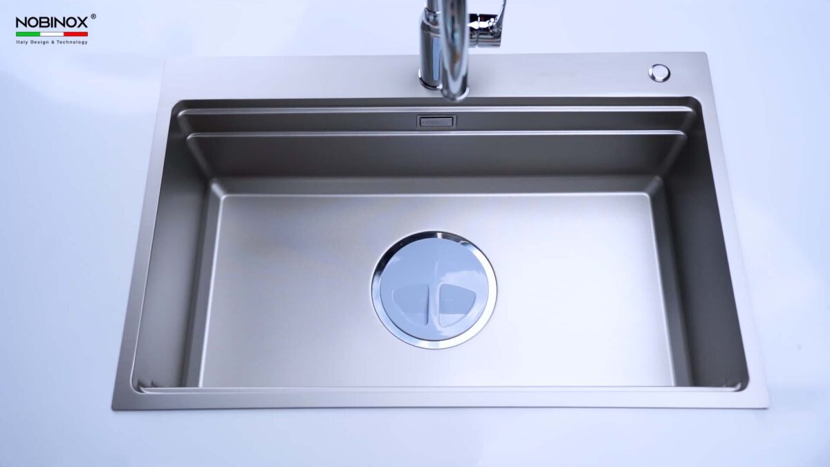 Chậu rửa bát inox NOBINOX LIRA NJ560D 1 hố - Ảnh 4
