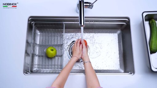 hinh anh thuc te Chau rua bat inox NOBINOX LIRA NJ562D 12