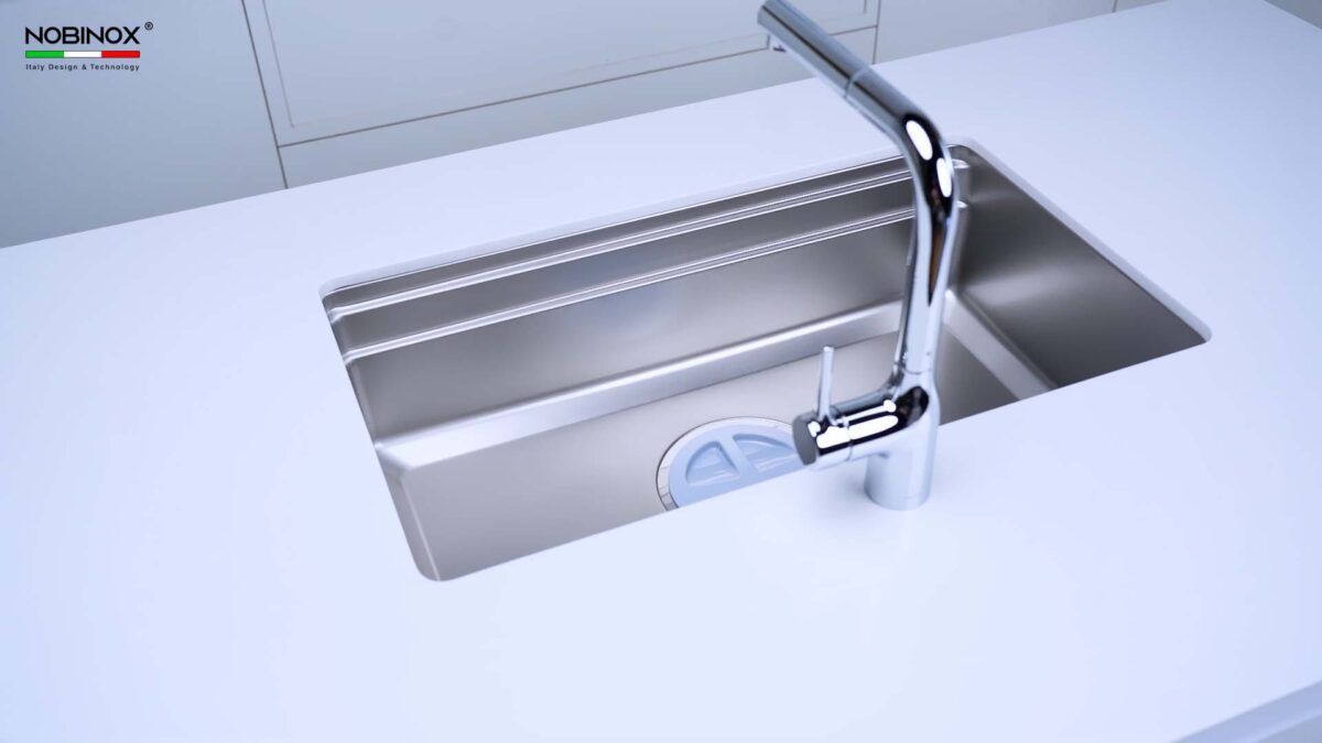 Chậu rửa bát inox NOBINOX LIRA NJ562D 1 hố - Ảnh 12