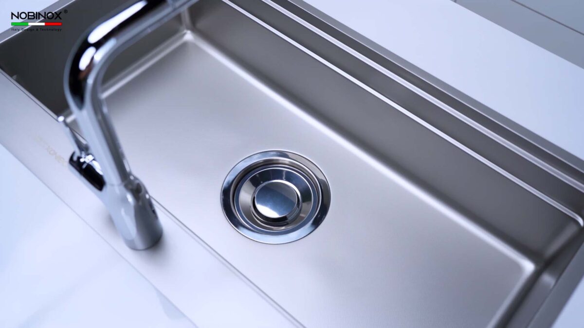 Chậu rửa bát inox NOBINOX LIRA NJ564D 1 hố - Ảnh 5