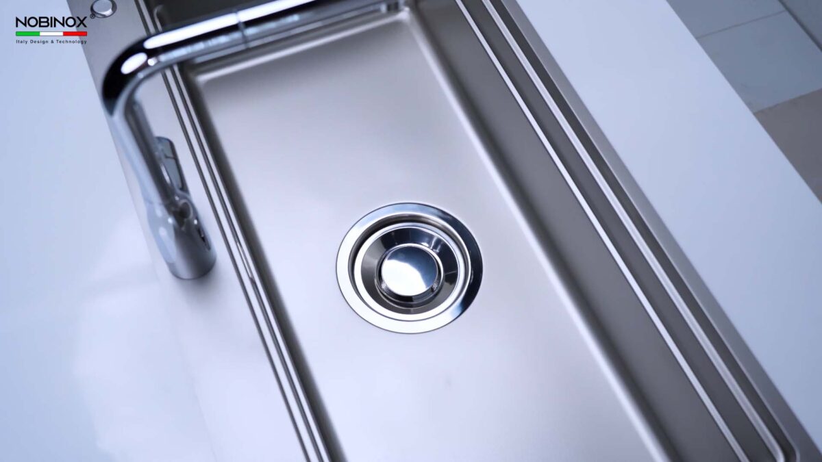 Chậu rửa bát inox NOBINOX LIRA NJ564D 1 hố - Ảnh 7