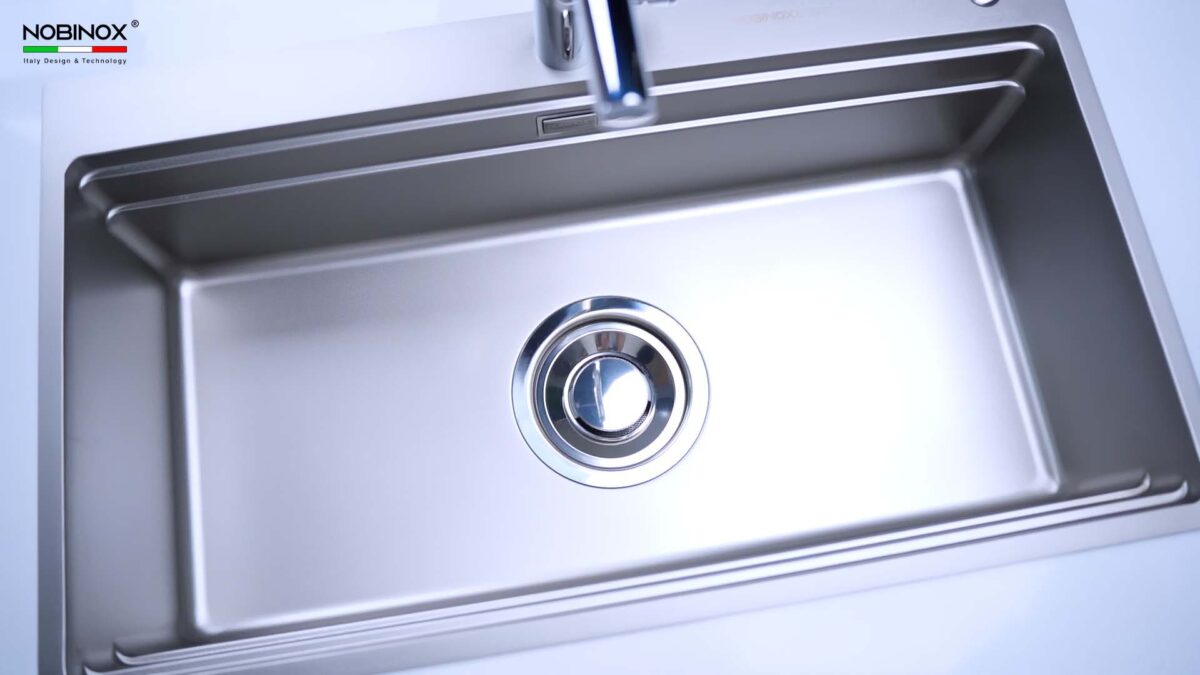 Chậu rửa bát inox NOBINOX LIRA NJ564D 1 hố - Ảnh 8