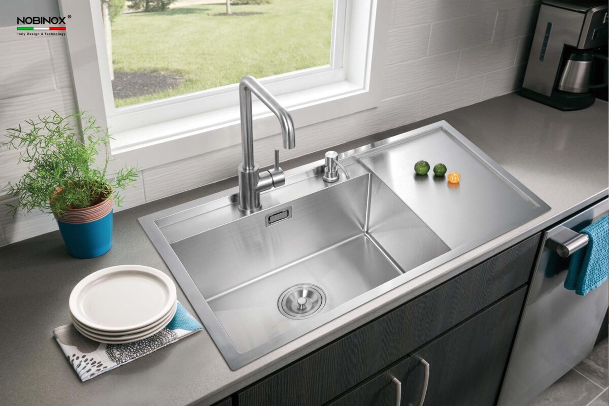 Chậu rửa bát inox NOBINOX LUMIA NJ558B 1 hố - Ảnh 10