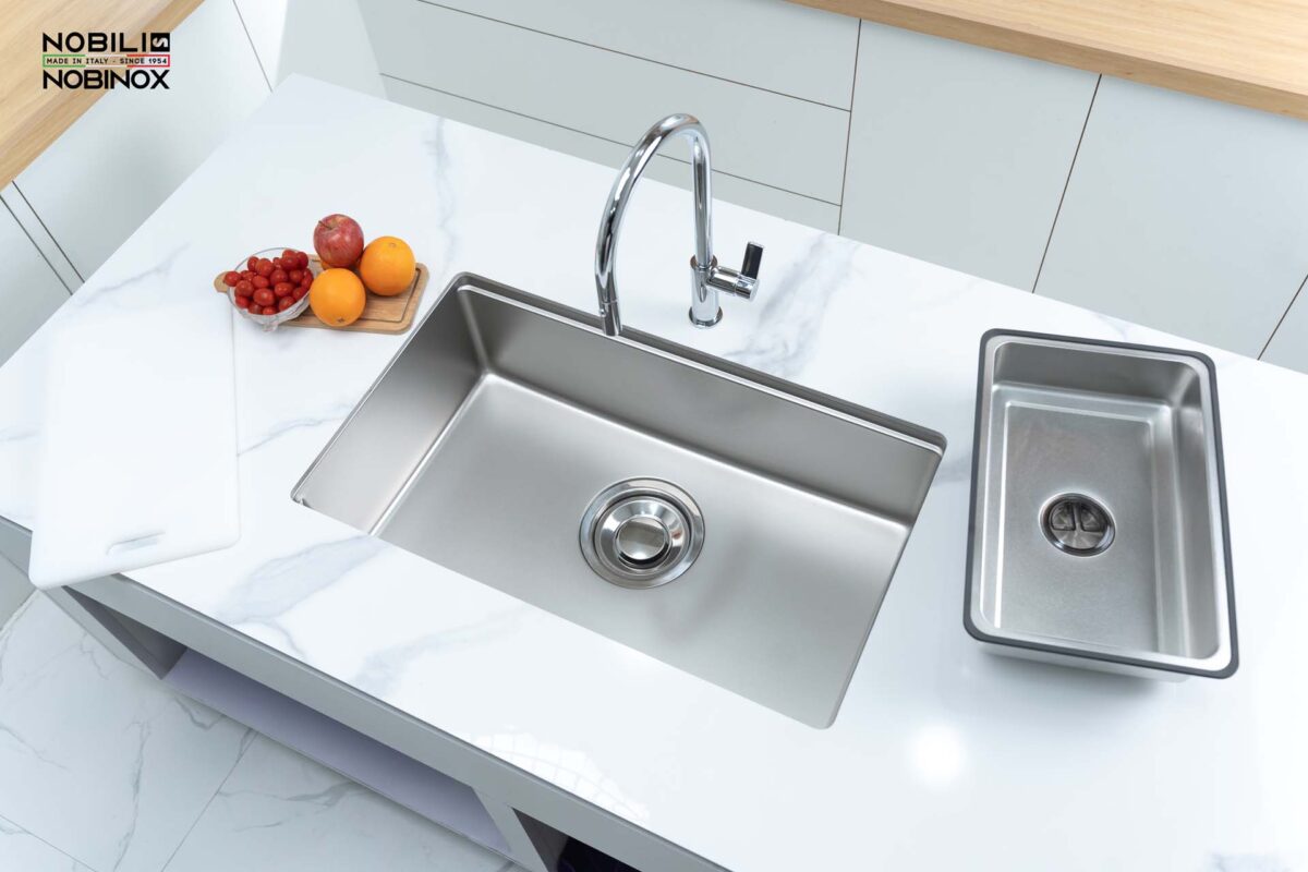 Chậu rửa bát inox NOBINOX ROSA NN974DT 1 hố - Ảnh 4