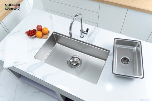 hinh anh thuc te Chau rua bat inox NOBINOX ROSA NN974DT 1
