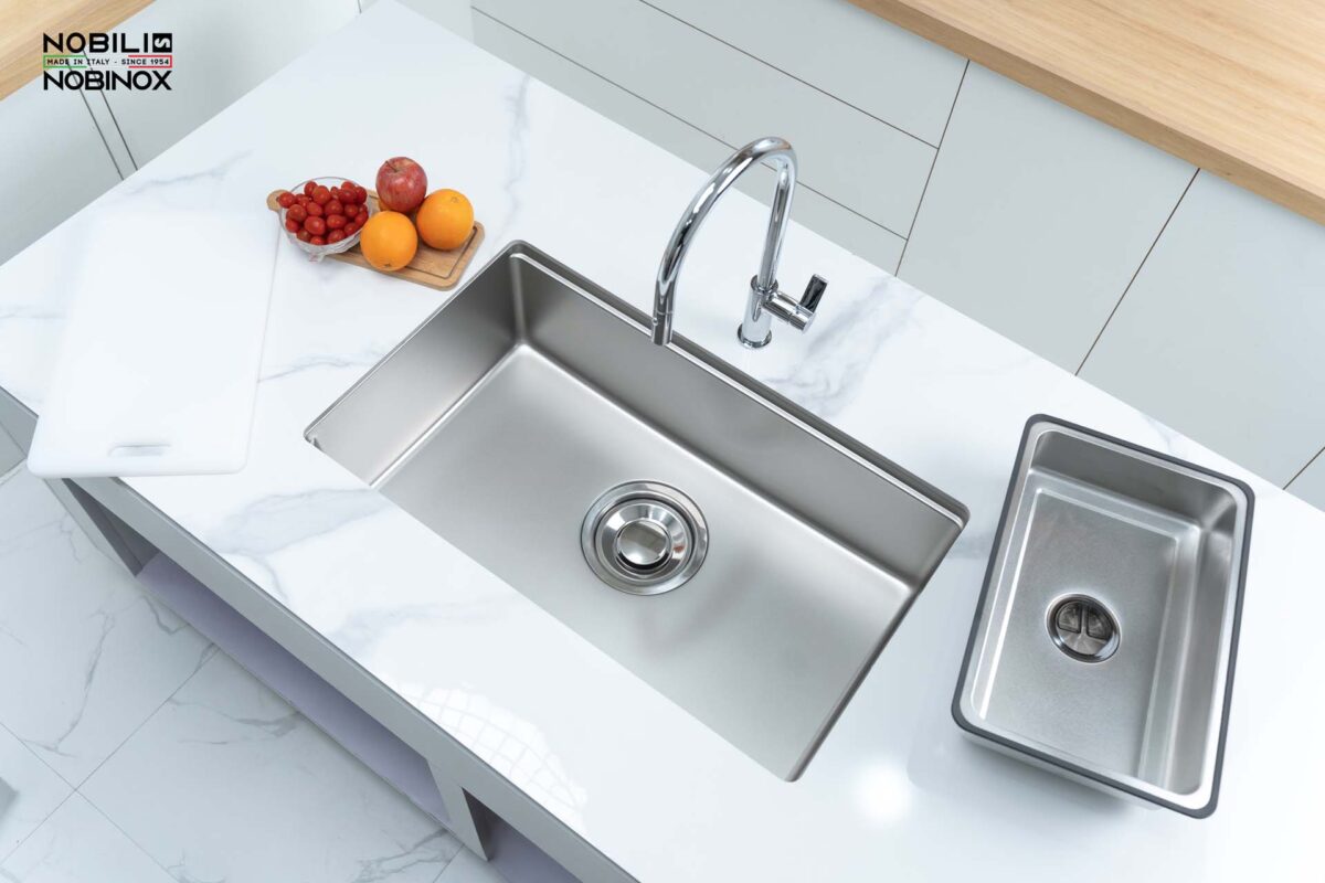 Chậu rửa bát inox NOBINOX ROSA NN974DT 1 hố - Ảnh 5
