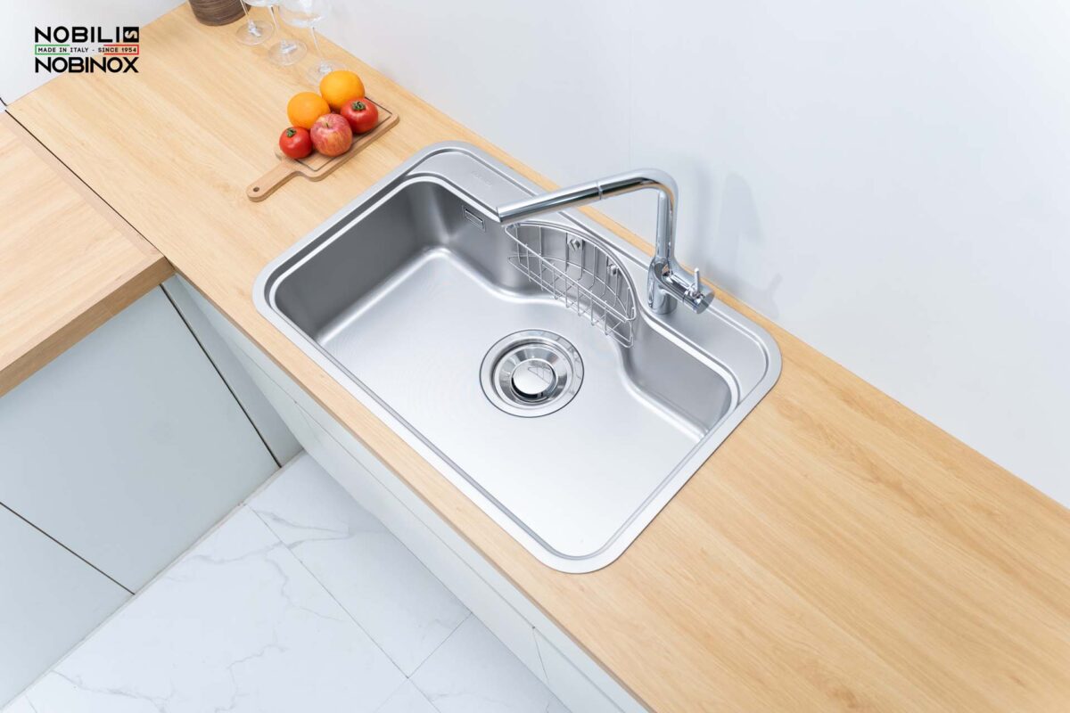 Chậu rửa bát inox NOBINOX ROSA NN975D 1 hố - Ảnh 4