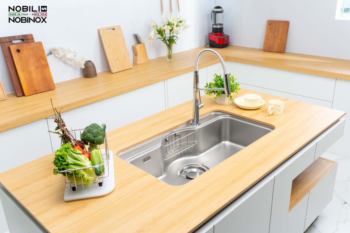 Chậu rửa bát inox NOBINOX ROSA NN995D 1 hố - Ảnh 4
