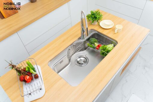 hinh anh thuc te Chau rua bat inox NOBINOX ROSA NN995D 13