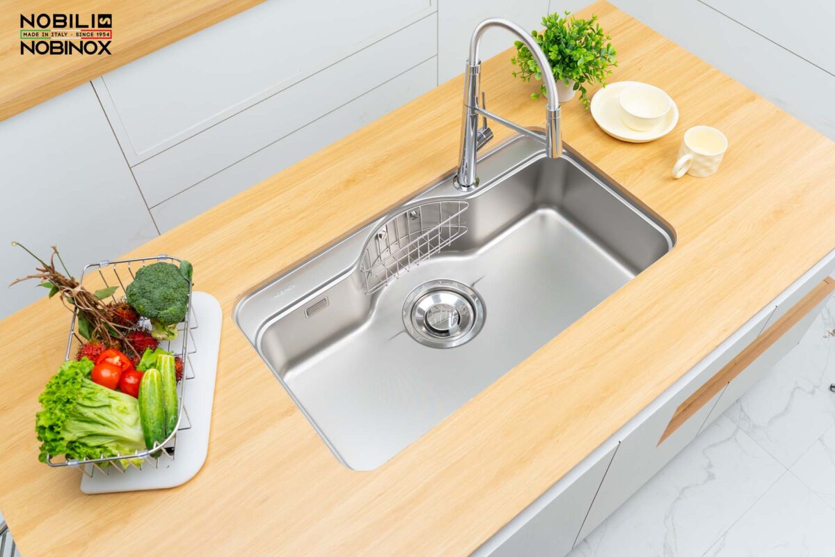 Chậu rửa bát inox NOBINOX ROSA NN995D 1 hố - Ảnh 5