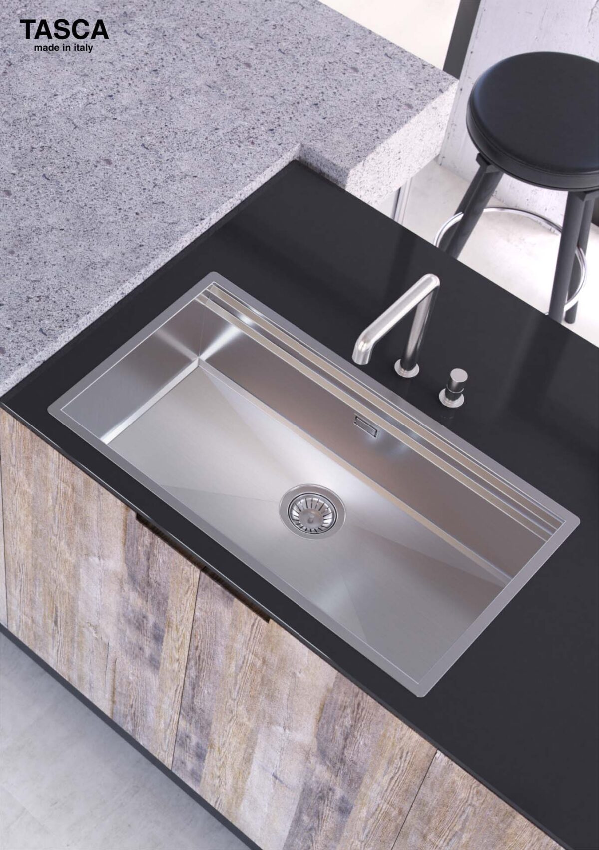 Chậu rửa bát inox NOBINOX TASCA STEP NT644U SA7000C 1 hố - Ảnh 6