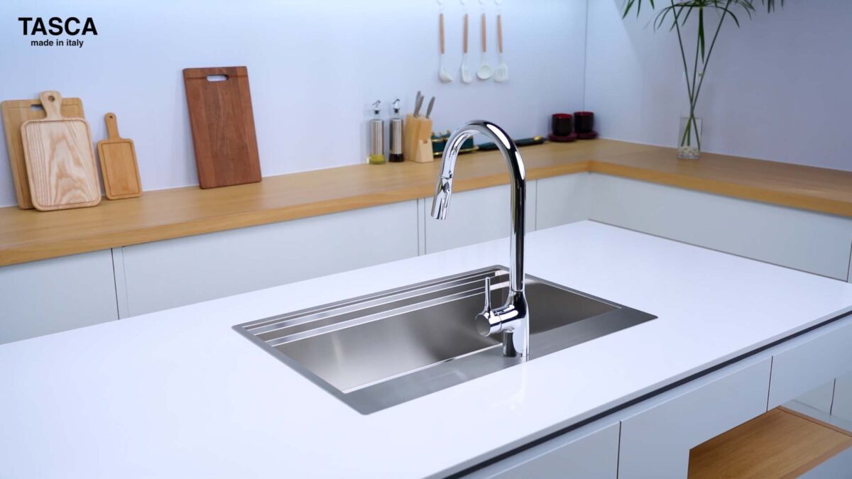 Chậu rửa bát inox NOBINOX TASCA STEP NT651T SA7000B 1 hố - Ảnh 4