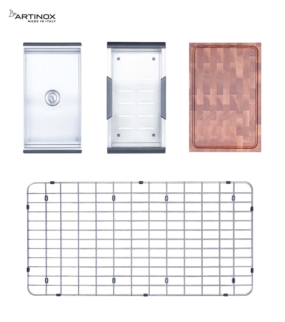 Chậu rửa bát inox NOBINOX ARTINOX NEWGO NA830 00008ALGI81 1 hố - Ảnh 3
