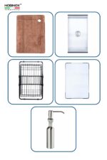 Chậu rửa bát inox NOBINOX RAZIA NJ575 2 hố - Ảnh 3