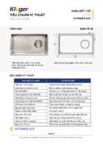 Chậu rửa bát inox KLUGER KY7545FS Basic dòng TOYA 1 hố - Ảnh 4