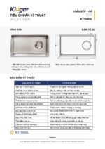 Chậu rửa bát inox KLUGER KY7545SL Basic dòng TOYA 1 hố - Ảnh 4