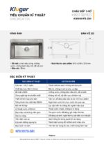 Chậu rửa bát inox KLUGER KW8181FS Basic dòng K800 1 hố - Ảnh 4