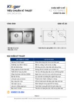 Chậu rửa bát inox KLUGER KW8211S dòng K2 100 2 hố - Ảnh 3