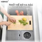Chậu rửa bát inox NOBINOX LUMIA NJ510B 1 hố - Ảnh 5