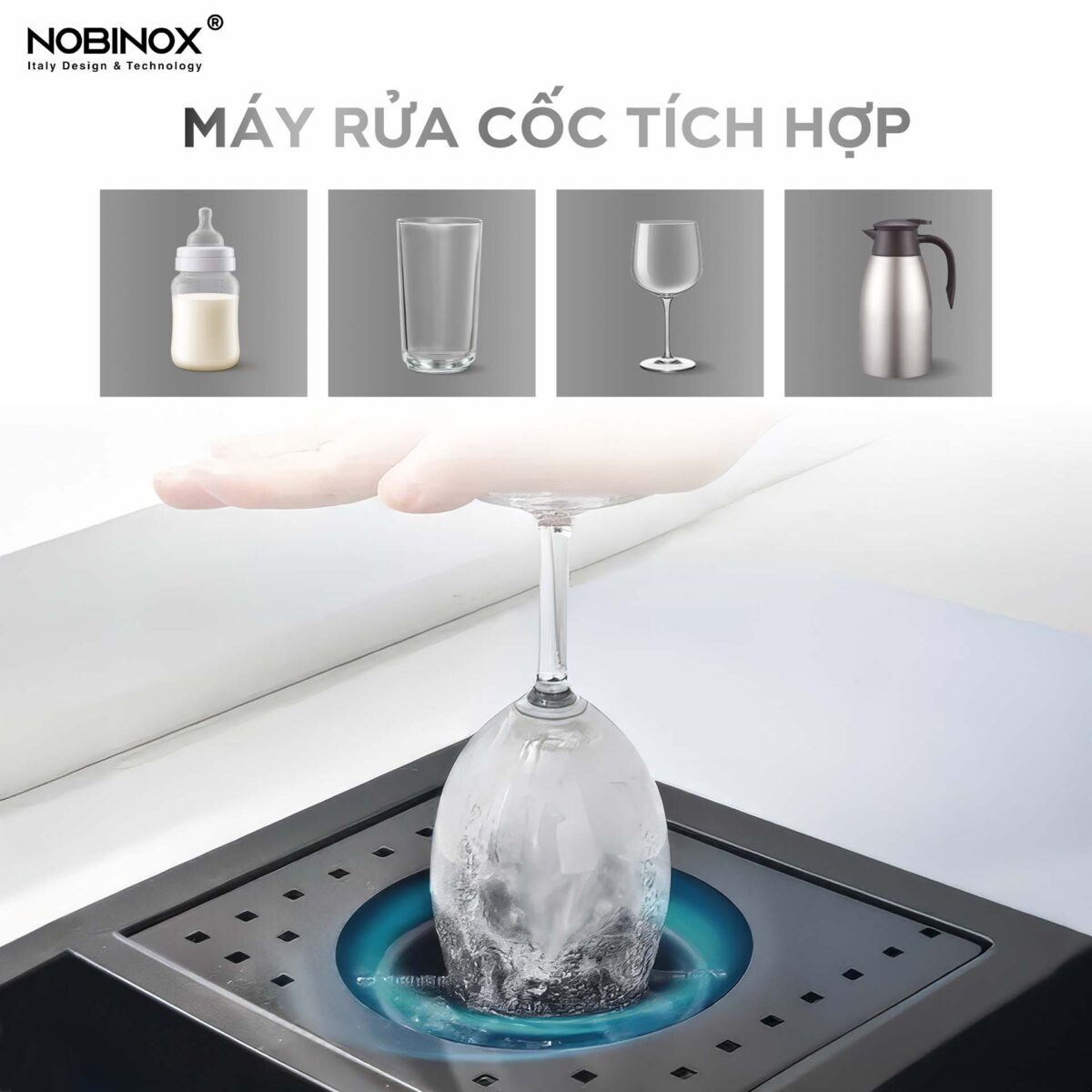 Chậu rửa bát inox NOBINOX LUMIA NJ510B 1 hố - Ảnh 10