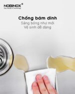 Chậu rửa bát inox NOBINOX RAZIA NJ577 2 hố - Ảnh 4