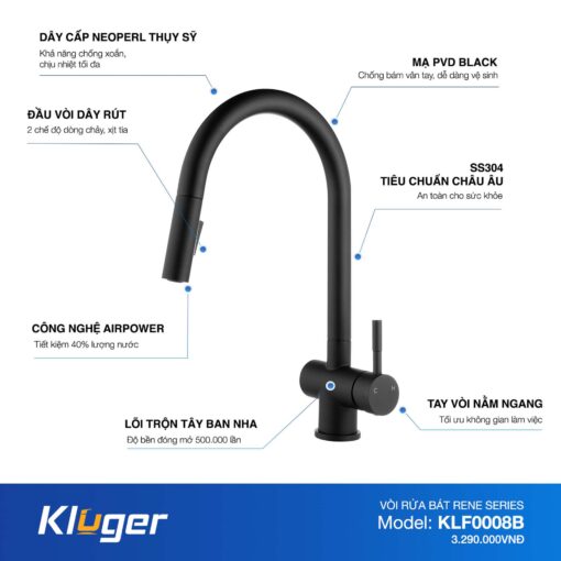 tinh nang Voi rua bat KLUGER KLF0008SB