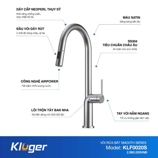 tinh nang Voi rua bat KLUGER KLF0020S