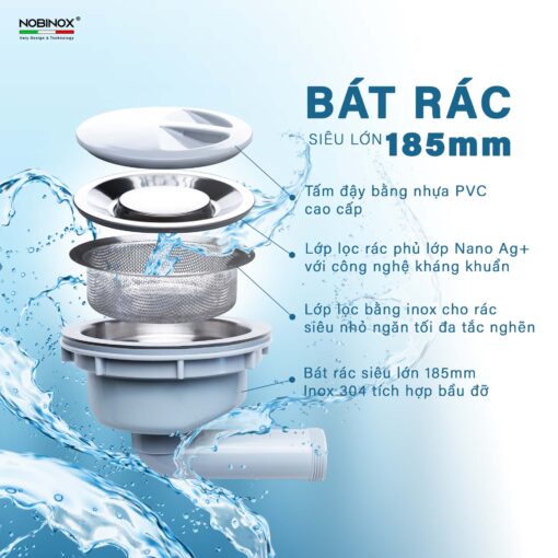 xi phong Chau rua bat inox NOBINOX LIRA NJ564D 2