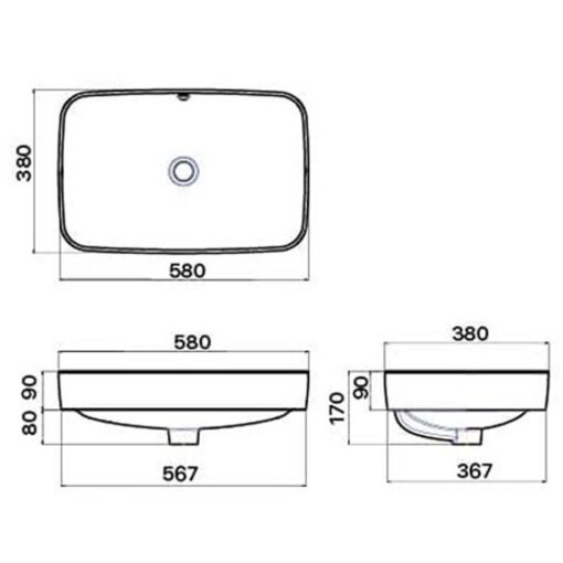 ban ve kich thuoc Chau lavabo dat ban CAESAR L5262