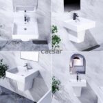 Chậu lavabo treo tường CAESAR LF5261 PF2463 chân lửng - Ảnh 4