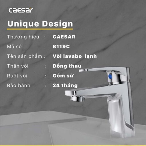thong so ky thuat Voi lavabo CAESAR B119C nuoc lanh