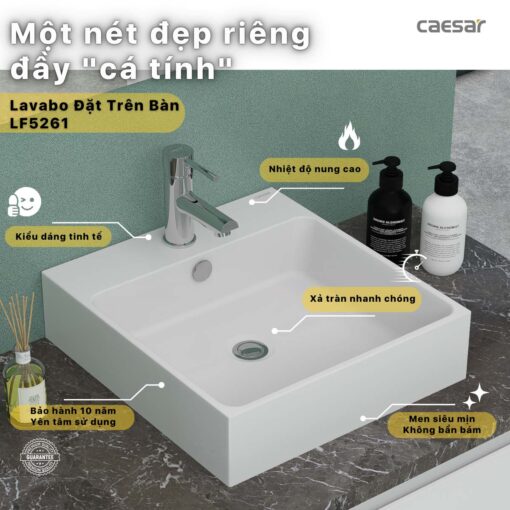 tinh nang Chau lavabo treo tuong CAESAR LF5261 PF2463 chan lung