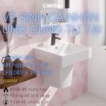 Chậu lavabo treo tường CAESAR LF5263 PF2463 chân lửng - Ảnh 3