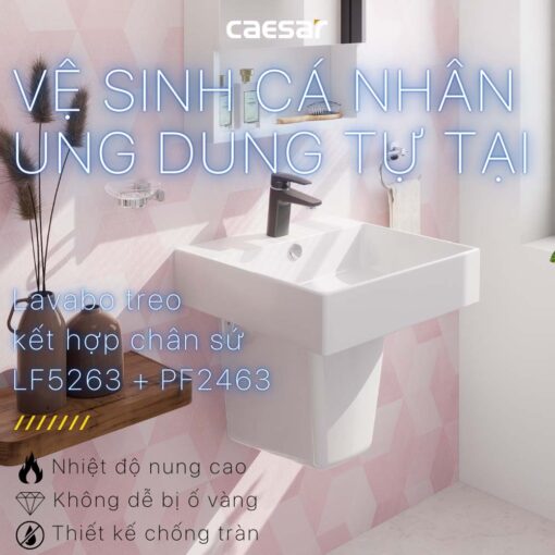 tinh nang Chau lavabo treo tuong CAESAR LF5263 PF2463 chan lung 1