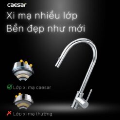 Vòi rửa bát CAESAR K079C lạnh rút dây 14 tinh nang Voi rua bat CAESAR K079C lanh rut day 14