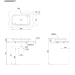 bản vẽ kích thước Chậu lavabo đặt bàn TOTO LW630JDW/F#SCR