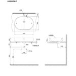bản vẽ kích thước Chậu lavabo đặt bàn TOTO LW896JW/F#FRG