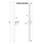 bản vẽ kích thước Thanh trượt sen tắm TOTO TBW160V0A