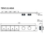 bản vẽ kích thước Bảng điều khiển sen âm tường TOTO TBV11140A TBN11FC0A 4 đường nước