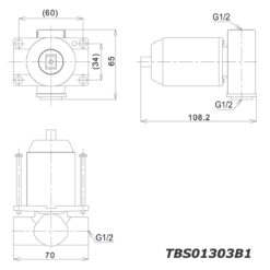 bản vẽ kích thước Van gật gù TOTO TBS06303A TBS01303B1 sen âm tường LH