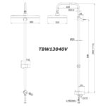 bản vẽ kích thước Vòi sen cây TOTO TBW13040V