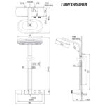 bản vẽ kích thước Vòi sen cây TOTO TBW14SD0A nhiệt độ