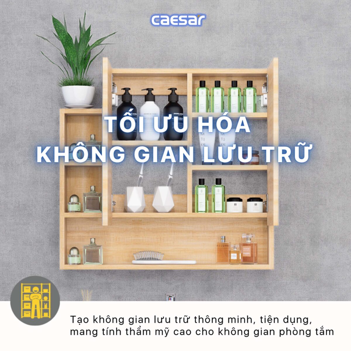 Tủ gương CAESAR EM0180W7V - Ảnh 6